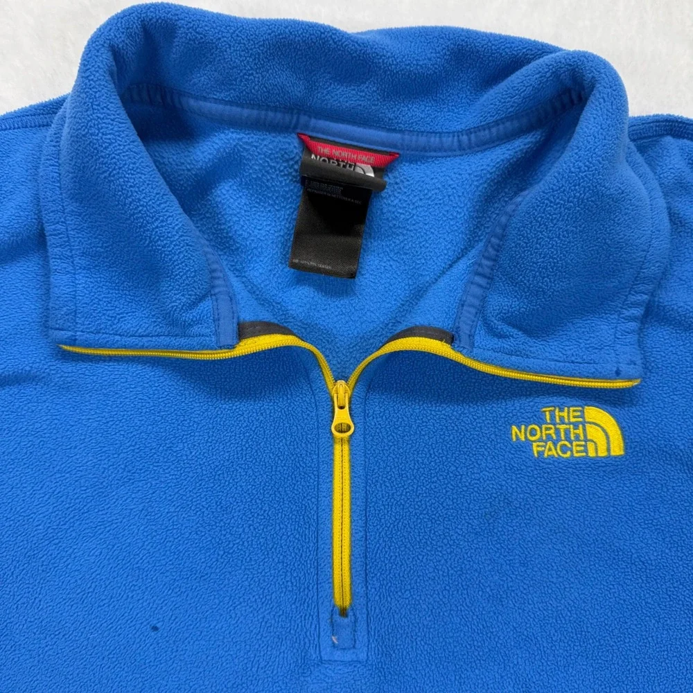 The North‎ Face Pullover Fleece Quarter Zip Polartec Classic Blue Mens L READ